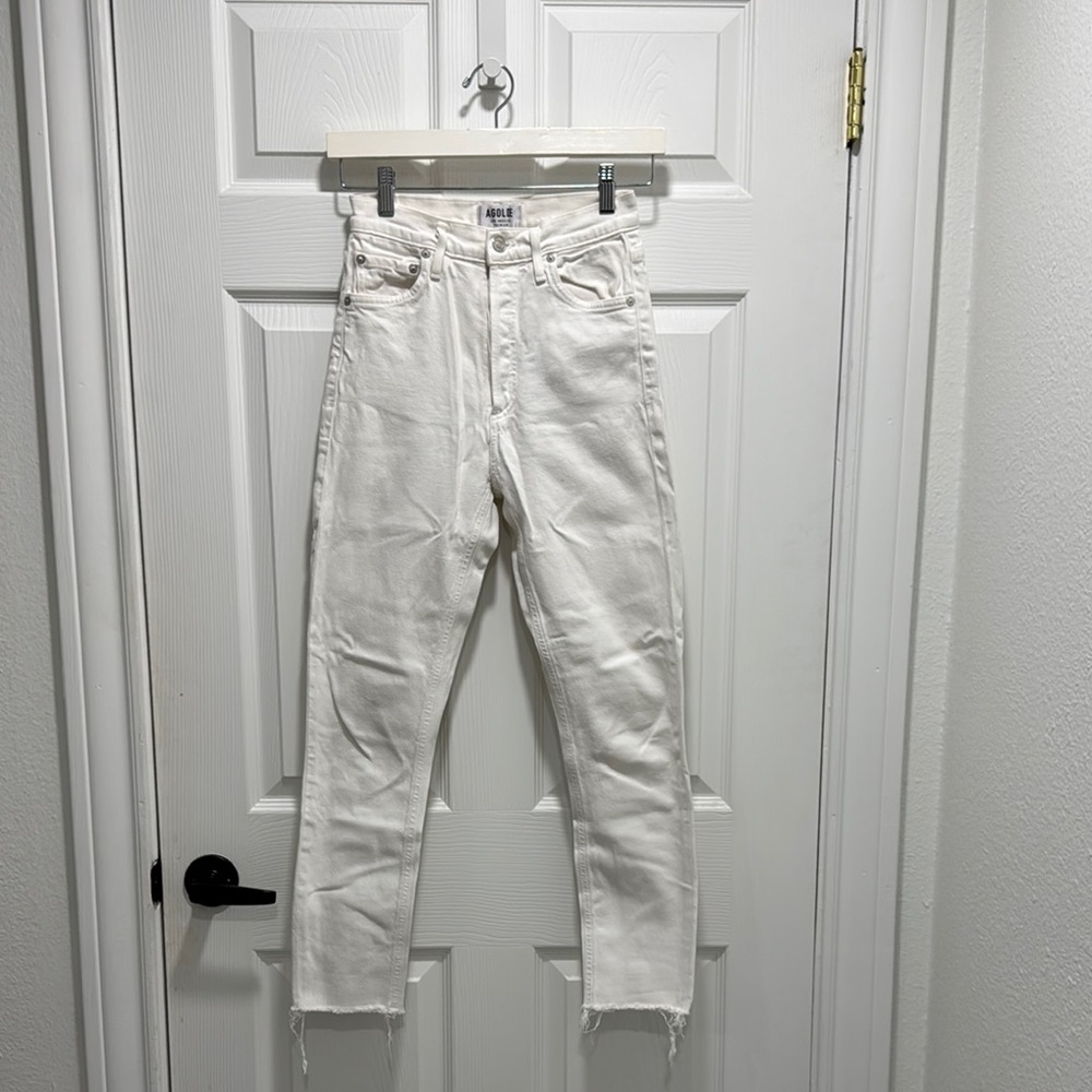 White Agolde High-Waisted Jeans